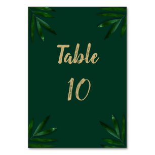 Tarjeta De Mesa Dorado verde rico