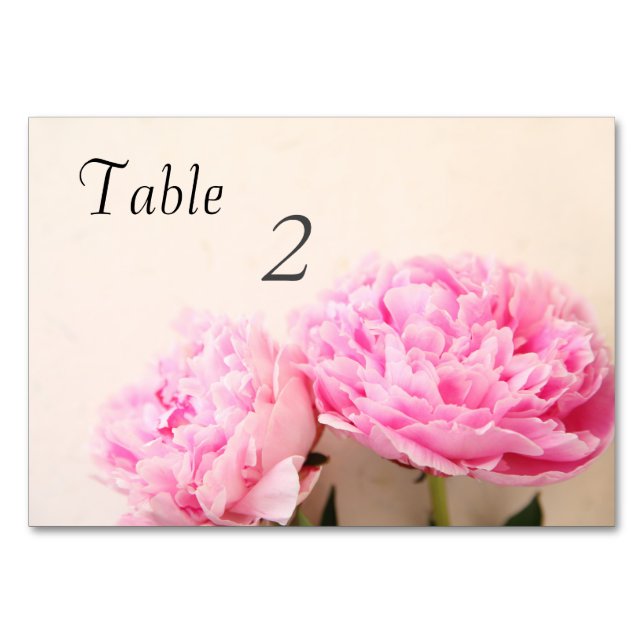 Tarjeta De Mesa Dos peonatos rosados (Anverso)