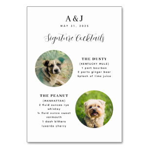 Tarjeta De Mesa Dos recetas y fotos Boda de la firma del menú