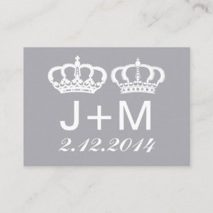 Tarjeta De Mesa Dove Gray Royal Couple Boda Place Card