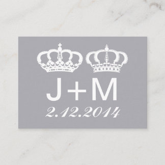 Tarjeta De Mesa Dove Gray Royal Couple Boda Place Card