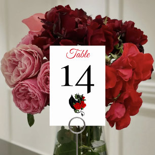 Tarjeta De Mesa Dragón negro Roses rojos Fantasía Boda