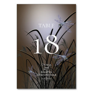 Tarjeta de mesa   Dragonflies Mocha suave color ag