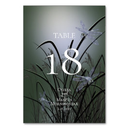 Tarjeta de mesa | Dragonflies verdes de color de a