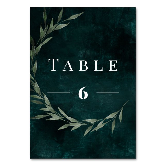 Tarjeta De Mesa Drama de ensueño de las hojas clásicas Esmeralda (Anverso)