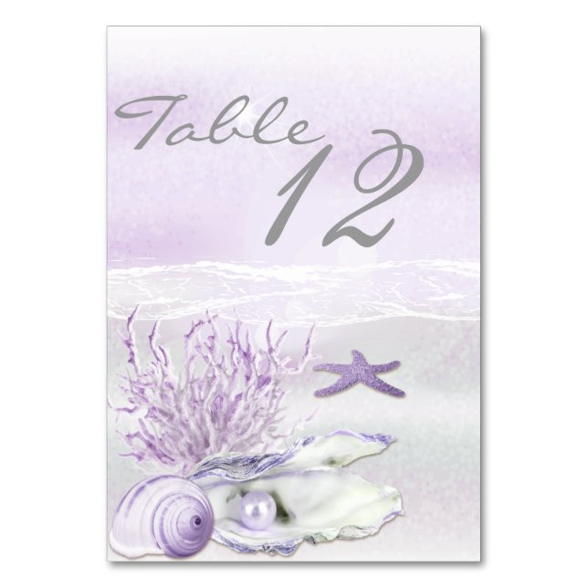 Tarjeta de mesa Dream Shore Beach Orchid Boda (Reverso)
