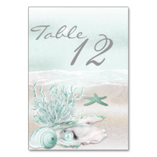 Tarjeta de mesa Dream Shore Beach Seafoam Green Bo