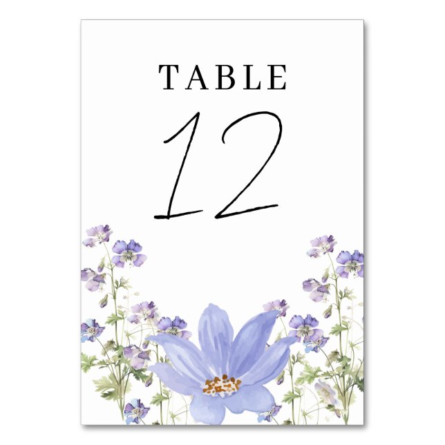 Tarjeta De Mesa Dreamy Lilac Boda Tabla Número de lugar (Anverso)