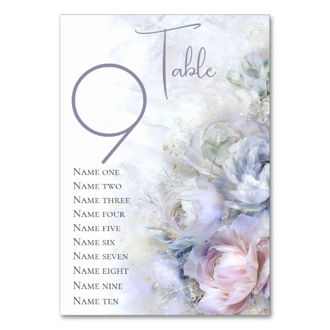Tarjeta De Mesa Dreamy Pastel Peonies Floral   (Anverso)