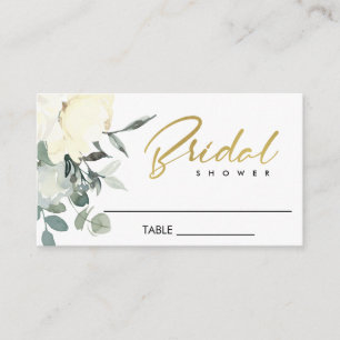 TARJETA DE MESA DUCHA BRIDAL DE COLOR DE AGUA BLANCA DE MARFIL SUA