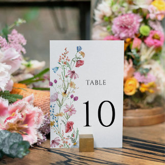 Tarjeta De Mesa Ducha de bebé de flores silvestres