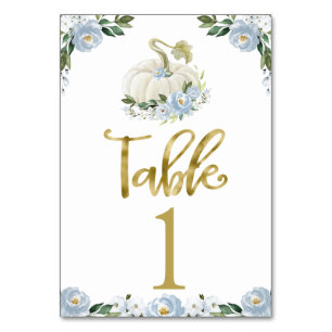 Tarjeta De Mesa Ducha de bebé Otoño Chico Calabaza