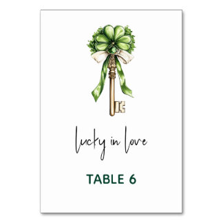 Tarjeta De Mesa Ducha de Novia del Día de San Patricio