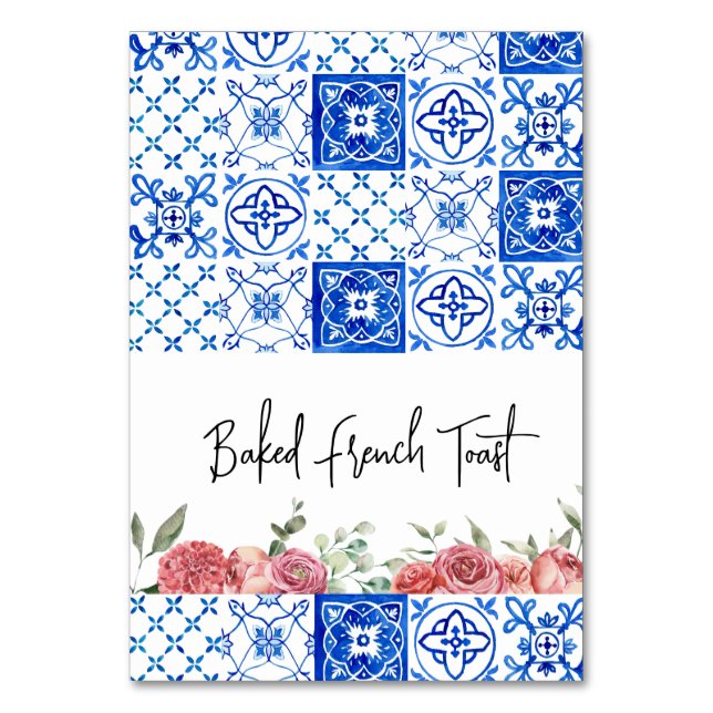 Tarjeta De Mesa Ducha de novia rosa floral de Italia mediterránea (Anverso)