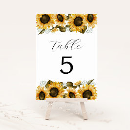 Tarjeta De Mesa Ducha de novias de girasoles amarillos
