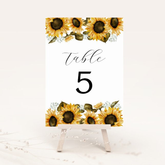 Tarjeta De Mesa Ducha de novias de girasoles amarillos (Subido por el creador)