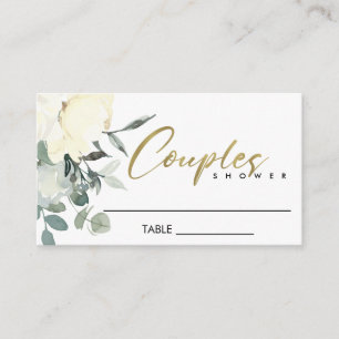 TARJETA DE MESA DUCHA DE PAREJAS DE COLOR DE AGUA BLANCA DE MARFIL