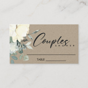 TARJETA DE MESA DUCHA DE PAREJAS DE COLOR DE AGUA BLANCA DE MARFIL