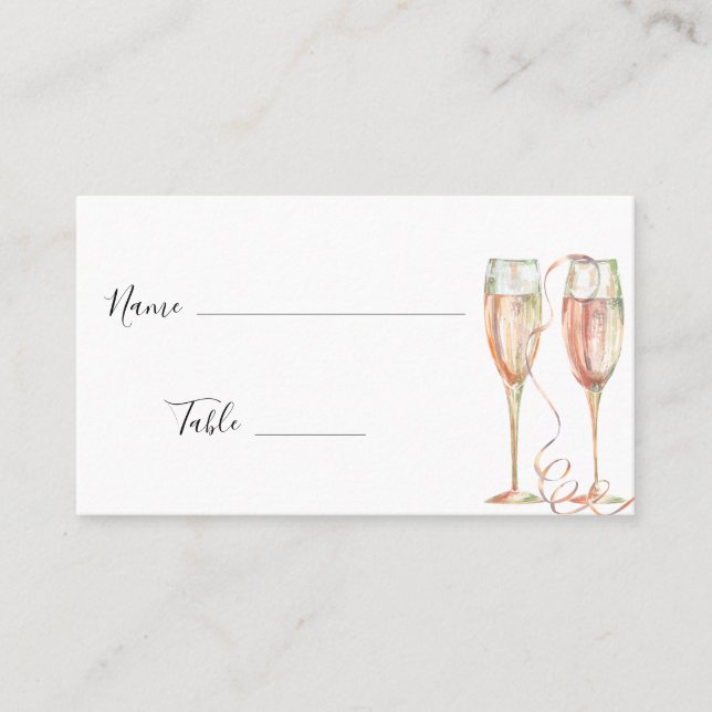 Tarjeta De Mesa Ducha nupcial Brunch & Bubbly Champagne (Anverso)