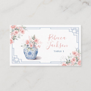 Tarjeta De Mesa Ducha Rubor Pink Ginger Jar Chinoiserie
