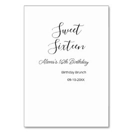 Tarjeta De Mesa Dulce brunch de 16 años nombre de 16 cumpleaños d