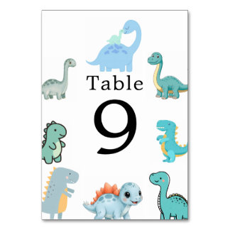 Tarjeta De Mesa Dulce Cumpleaños de Bebé Dinosaurio Pequeño