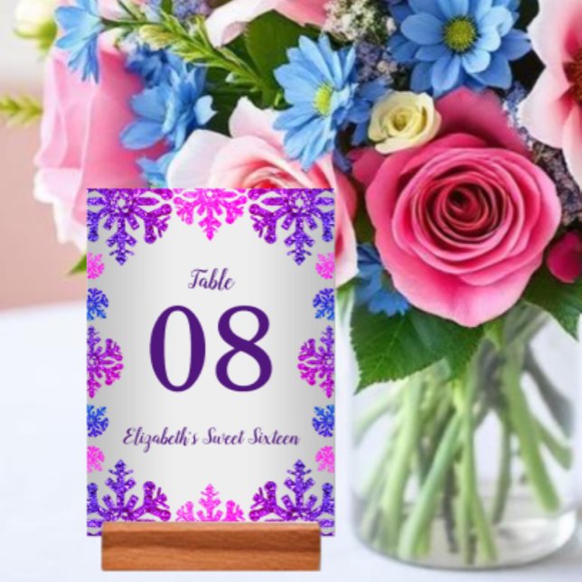 Tarjeta De Mesa Dulce cumpleaños de copo de nieve de invierno 16 (Subido por el creador)