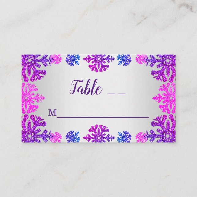 Tarjeta De Mesa Dulce cumpleaños de copo de nieve de invierno 16 (Anverso)