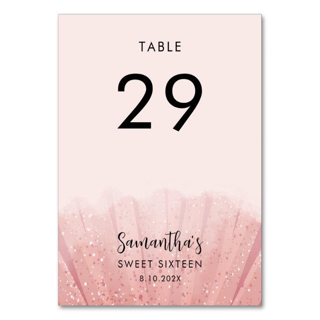 Tarjeta De Mesa Dulce fiesta de 16 cumpleaños elegante 29 (Anverso)