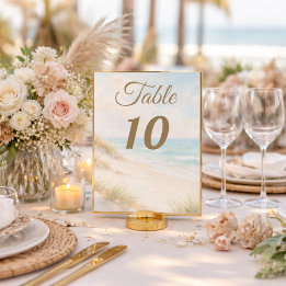 Tarjeta De Mesa Dunas de arena de playa acuarela
