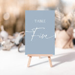 Tarjeta De Mesa Duste azul minimalista mesa elegante cinco<br><div class="desc">Tabla elegante de color azul turbio minimalista cinco elementos coincidentes disponibles.</div>
