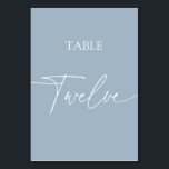 Tarjeta De Mesa Duste azul minimalista mesa elegante doce<br><div class="desc">Tabla elegante de color azul turbio minimalista doce números de tabla disponibles.</div>