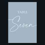 Tarjeta De Mesa Duste azul minimalista mesa elegante siete<br><div class="desc">Tabla elegante de color azul turbio minimalista siete elementos coincidentes disponibles.</div>