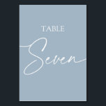 Tarjeta De Mesa Duste azul minimalista mesa elegante siete<br><div class="desc">Tabla elegante de color azul turbio minimalista siete elementos coincidentes disponibles.</div>