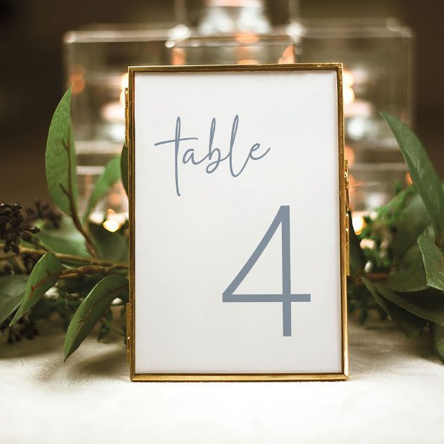 Tarjeta De Mesa Duste azul y blanco simple ducha de novia plana (Subido por el creador)