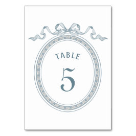Tarjeta De Mesa Duste Blue Bow Número de cuadro griego