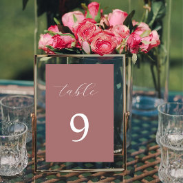 Tarjeta De Mesa Duste caligrafía rosa elegante número de tabla
