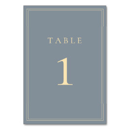 Tarjeta De Mesa Duste suite Boda Blue-Gray y Gold