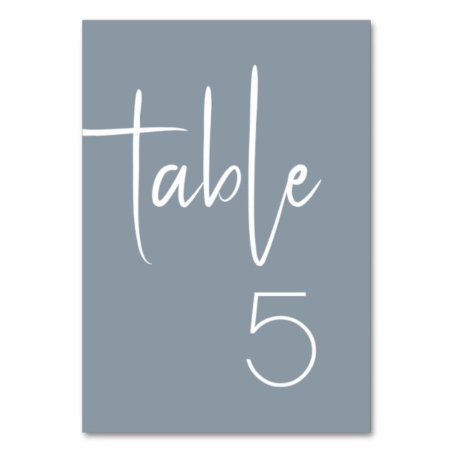 Tarjeta De Mesa Dusty Blue Boda (Anverso)