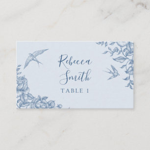 Tarjeta De Mesa Dusty Blue Chinoiserie Baby Shower Place Card