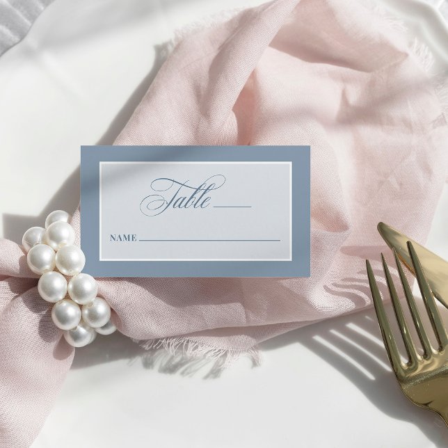 Tarjeta De Mesa Dusty Blue | Classic and Luxe Wedding Flat (Subido por el creador)