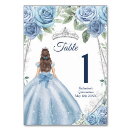 Tarjeta De Mesa Dusty Blue Dreses Quinceañera Cumpleaños