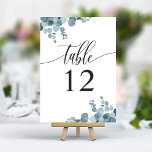 Tarjeta De Mesa Dusty Blue Eucalyptus Greenery Boda<br><div class="desc">Dusty Blue Eucalyptus Greenerenery Boda Número de tabla</div>