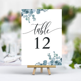 Tarjeta De Mesa Dusty Blue Eucalyptus Greenery Boda