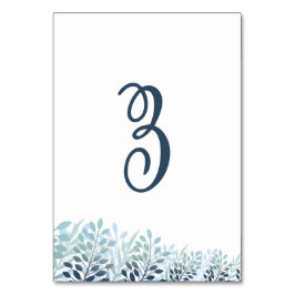 Tarjeta De Mesa Dusty Blue Greenery Wedding Table Number Card
