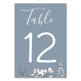 Tarjeta De Mesa Dusty Blue Meadow Boda Número de tabla