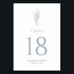 Tarjeta De Mesa Dusty Blue Minimalista Floral Bouquet Boda<br><div class="desc">Mejore su escapada de eventos con nuestros números de mesa de Personalizable Floral Bouquet, con un diseño floral de arte minimalista. Perfecto para bodas, graduaciones, duchas de novias, duchas para bebés o cualquier ocasión especial, estos números de mesa minimalistas guiarán a los huéspedes mientras añaden un toque de encanto moderno...</div>