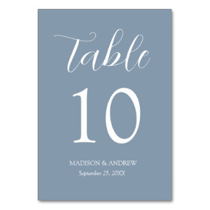 Tarjeta De Mesa Dusty Blue Modern Elegance Boda