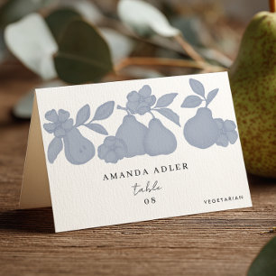 Tarjeta De Mesa Dusty Blue Perfect Pear Bridal Shower Escort Card