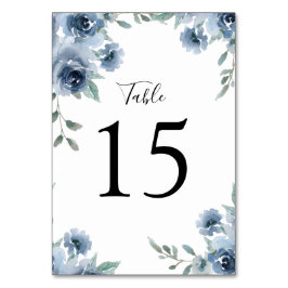 Tarjeta De Mesa Dusty Blue Slate Greenerenery Floral Geométrica